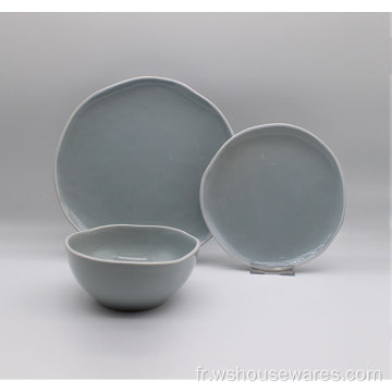 Dîner Set Stoneware White Line Decor Dingeware